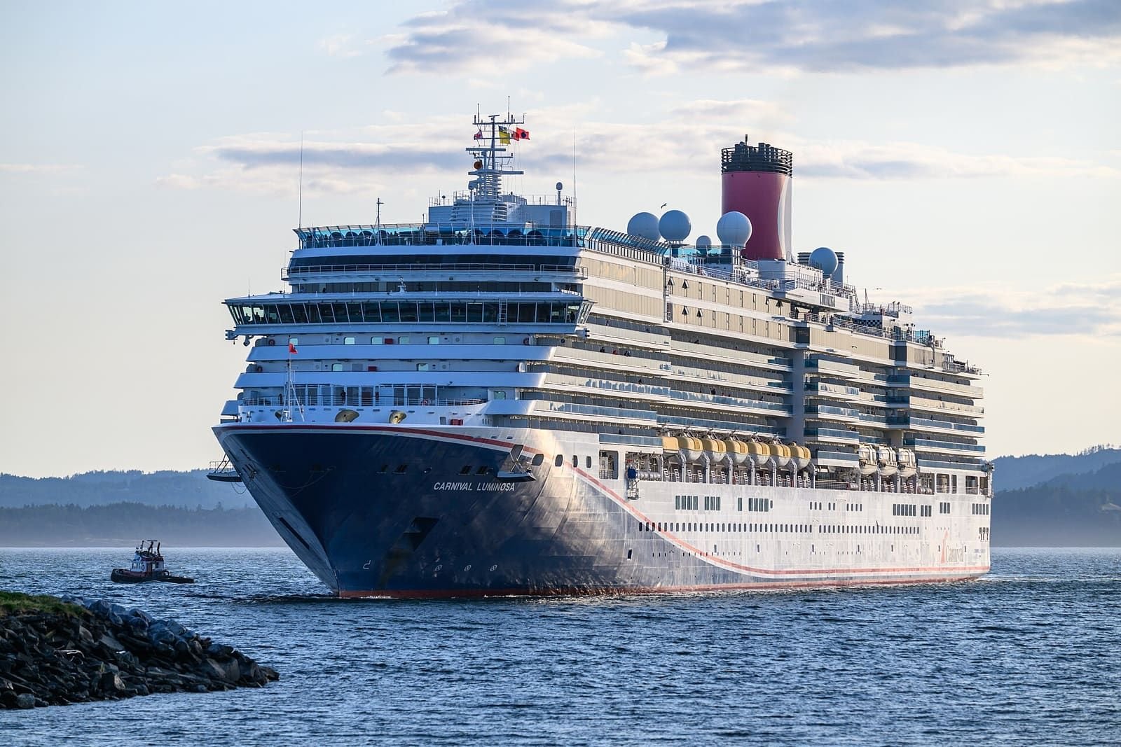 The cruise ship Carnival Luminosa alongside at Ogden Point in Victoria