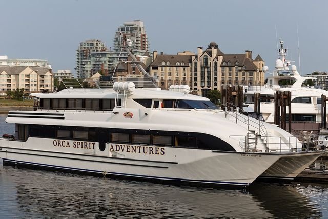 A whale-watching vessel at its dock in Victoria